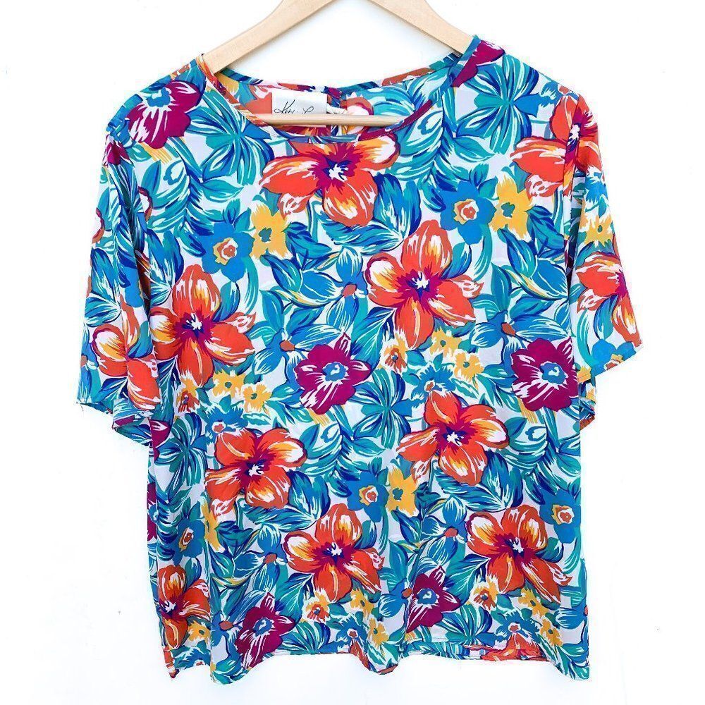 Vintage Kathie Lee Multi Floral Hawaiian Shirt